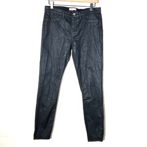 Banana Republic black coated mid rise skinny jeans jeggings size 28 B152